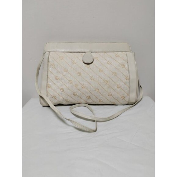 Etienne Aigner Vintage 80s Signature Crossbody Strap Shoulder Clutch Bag White - Picture 5 of 14